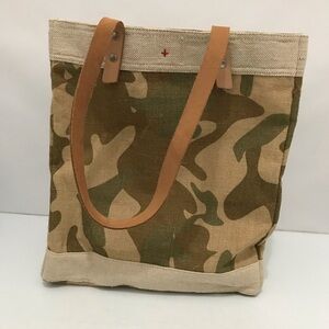 Apolis Global Citizen Canvas Camo Tote Bag with Leather Long Straps